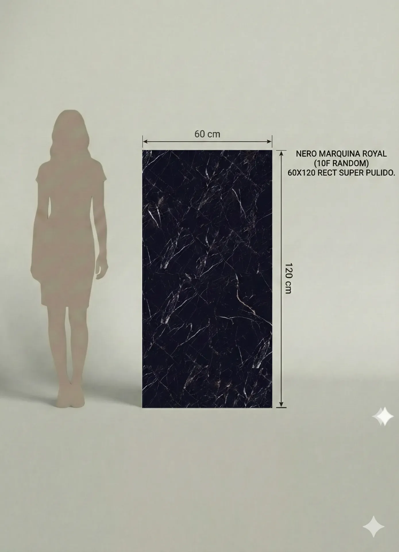 NERO MARQUINA ROYAL (10F RANDOM) 60X120 RECT SUPER PULIDO