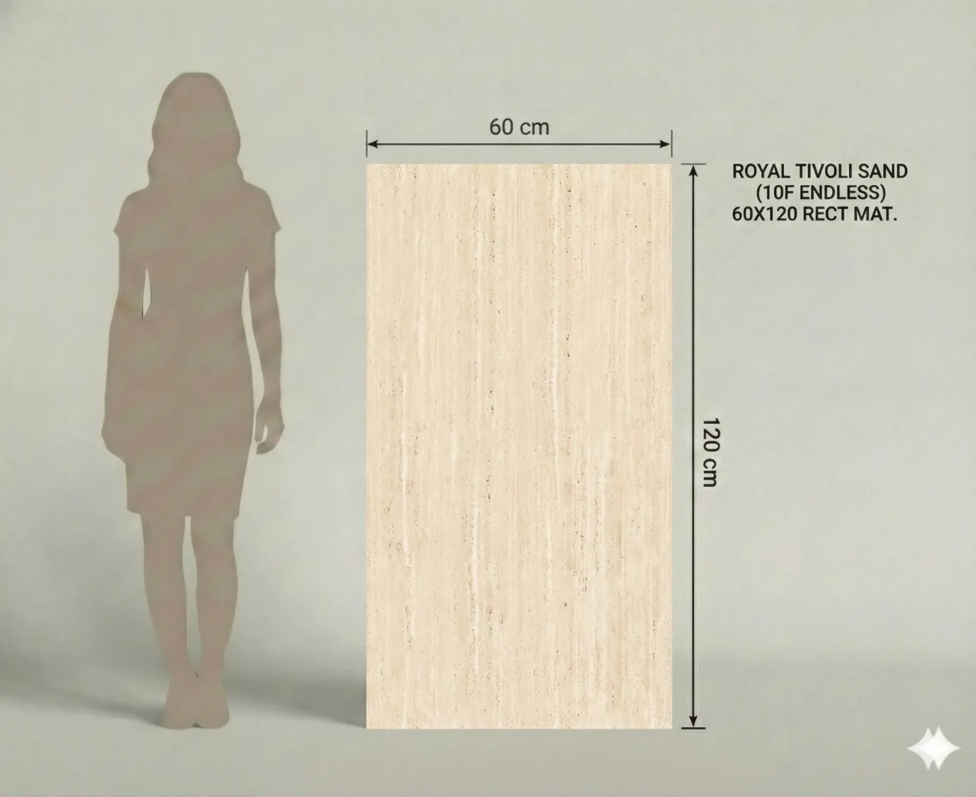 ROYAL TIVOLI SAND (10F ENDLESS) 60X120 RECT MAT